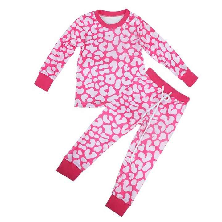 girls clothes trendy 8 to 10 years 2pcs sets love smocked children clothing Kids Sleeping Wear Top And Girls Pajamas